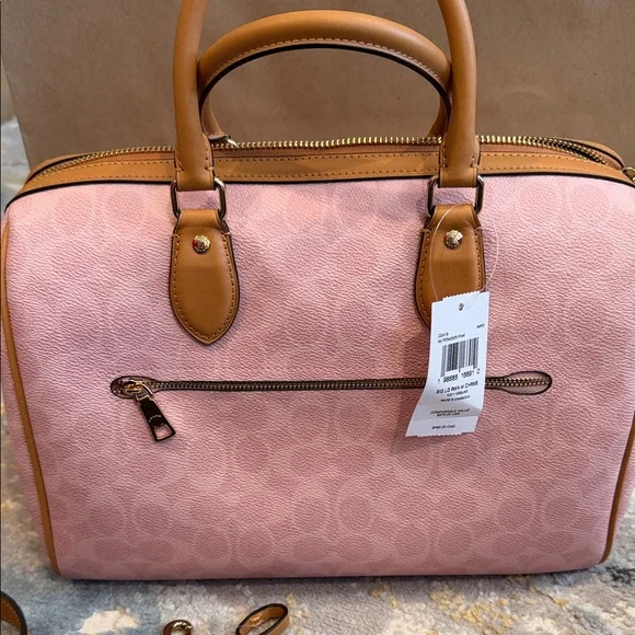 Coach Powder Pink large Rowan with charms - Picture 4 of 6